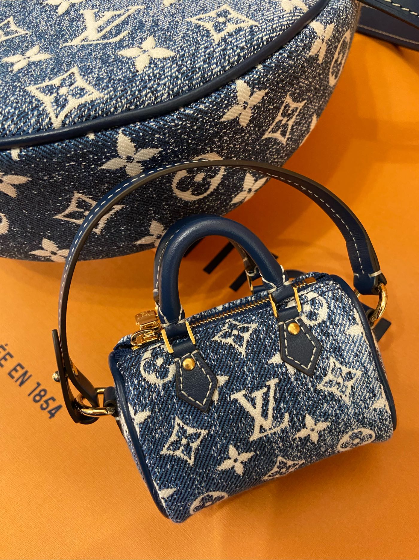 Louis Vuitton MONOGRAM 2022 SS Micro speedy denim bag charm (M00546)