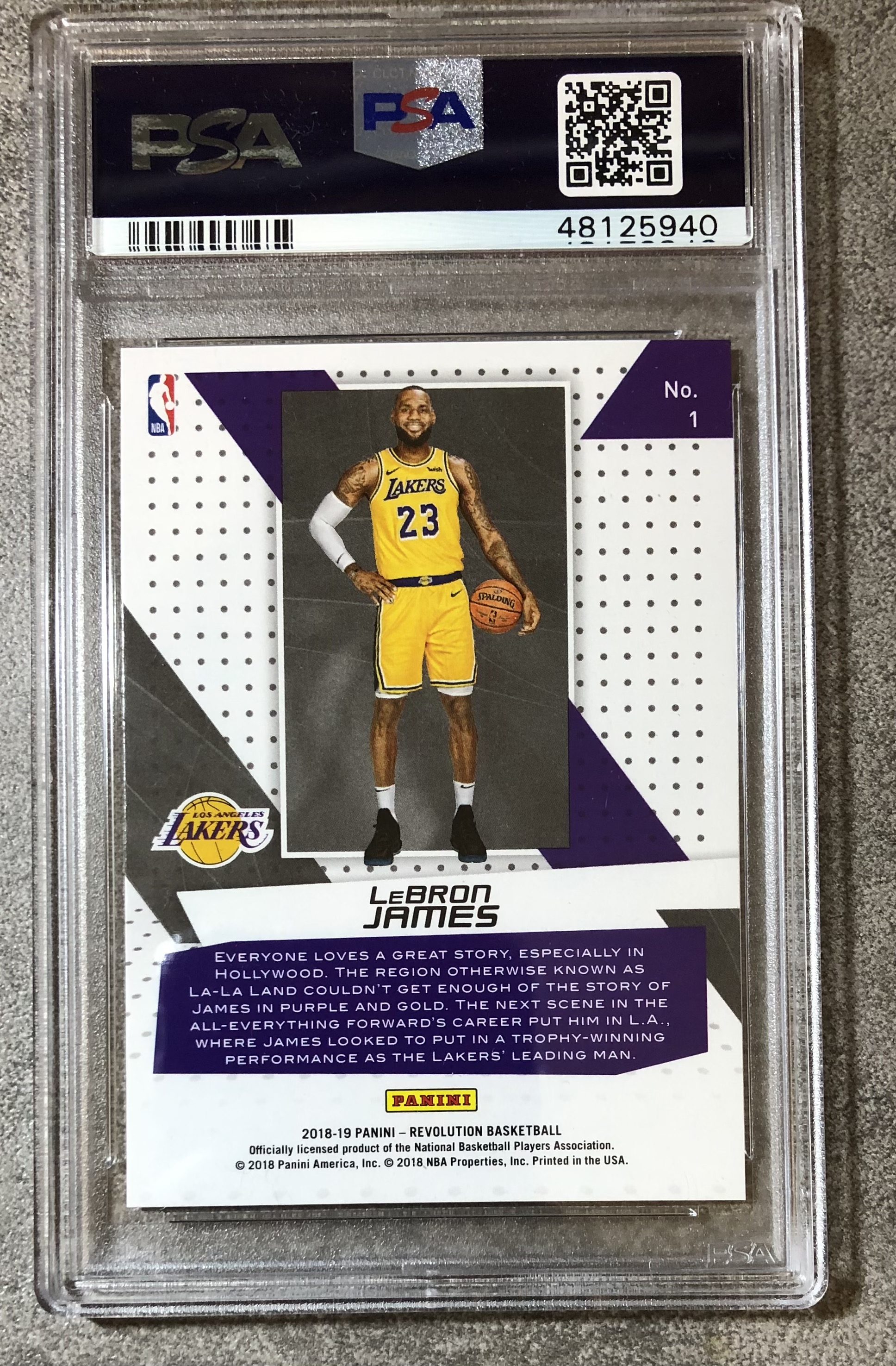 2018 Panini Revolution Vortex #1 LEBRON JAMES PSA 10 籃球卡球員卡