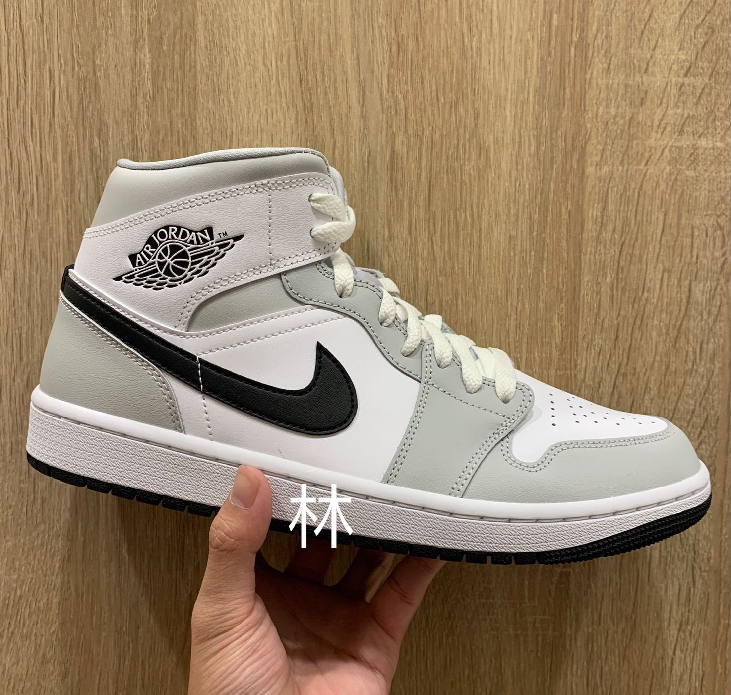 全新Air Jordan 1 Mid Light Smoke Grey 灰白煙灰小Dior 女鞋男女段