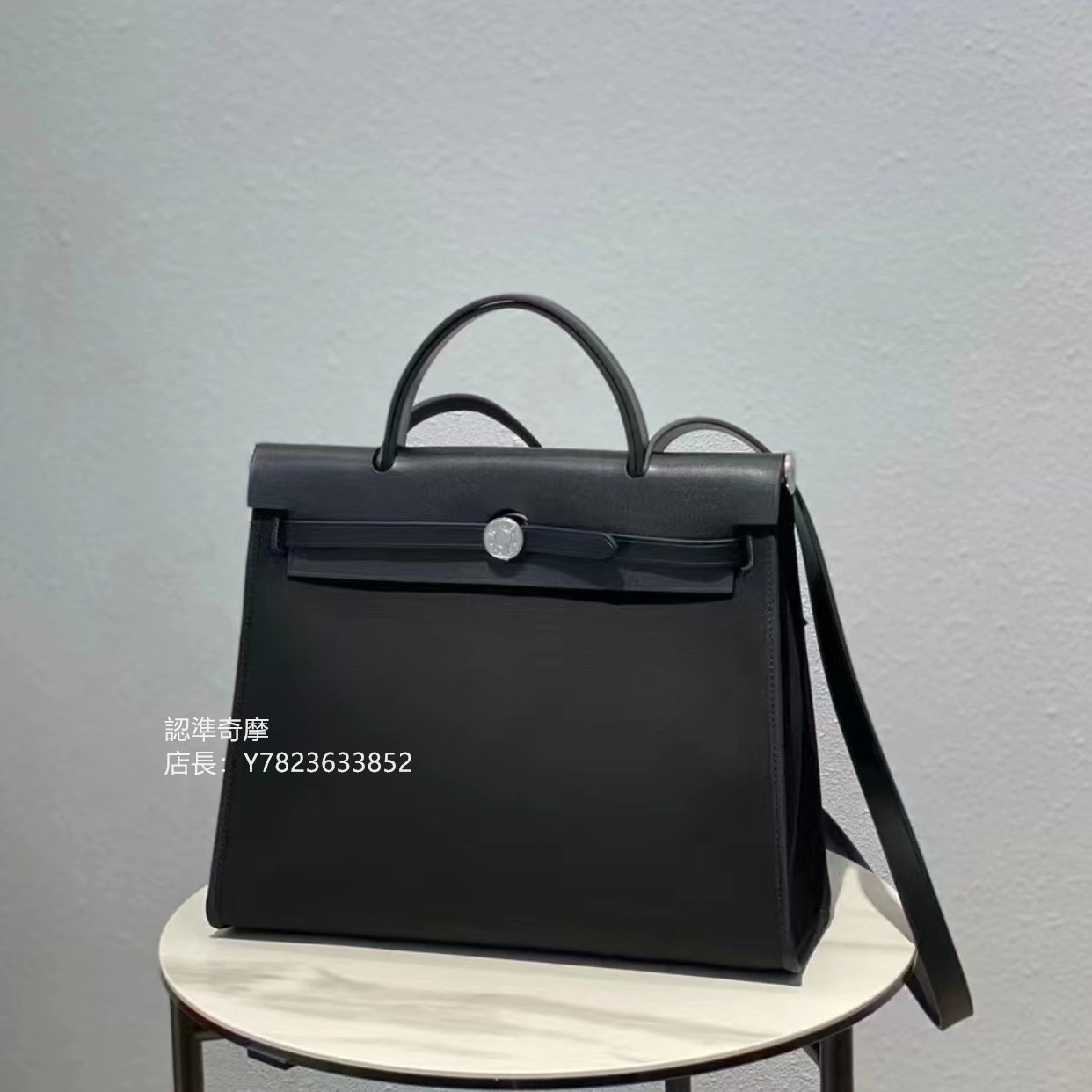 二手正品 Hermes 愛馬仕 herbag31 牛皮 黑色 手提包 斜背包 肩背包