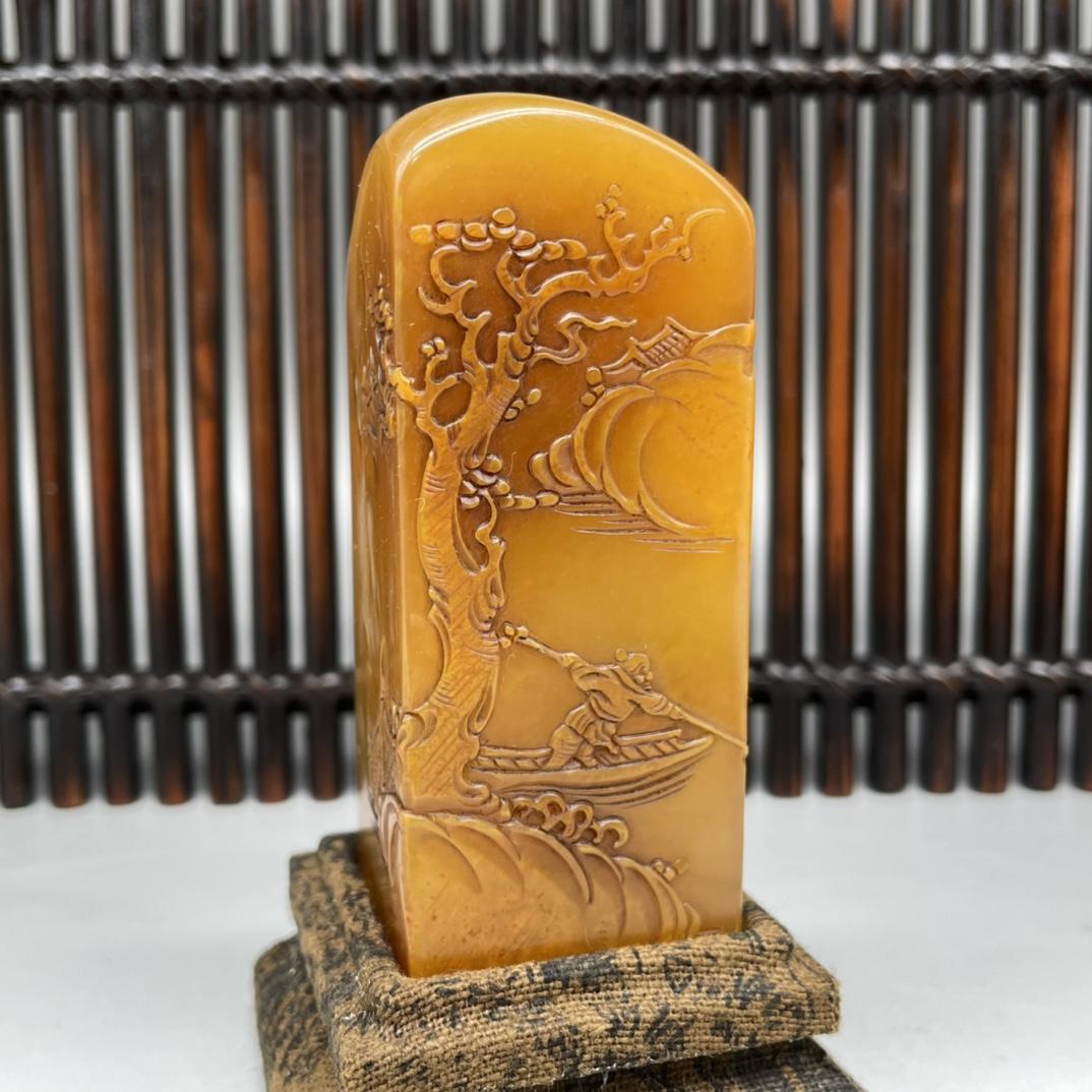 美術品【雅古堂】唐物 寿山石 古印材 重量79g 篆刻 田黄 時代物 | bachman.com.br