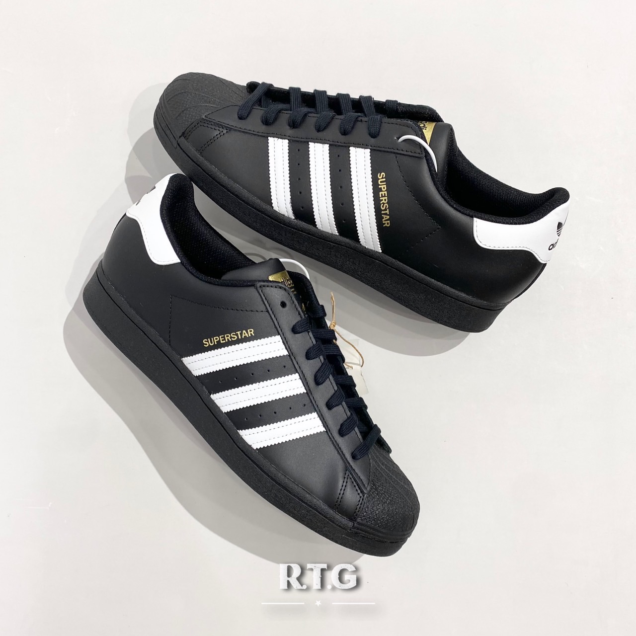 RTG】ADIDAS ORIGINALS SUPERSTAR 黑白金標復古貝殼頭皮革男女EG4959