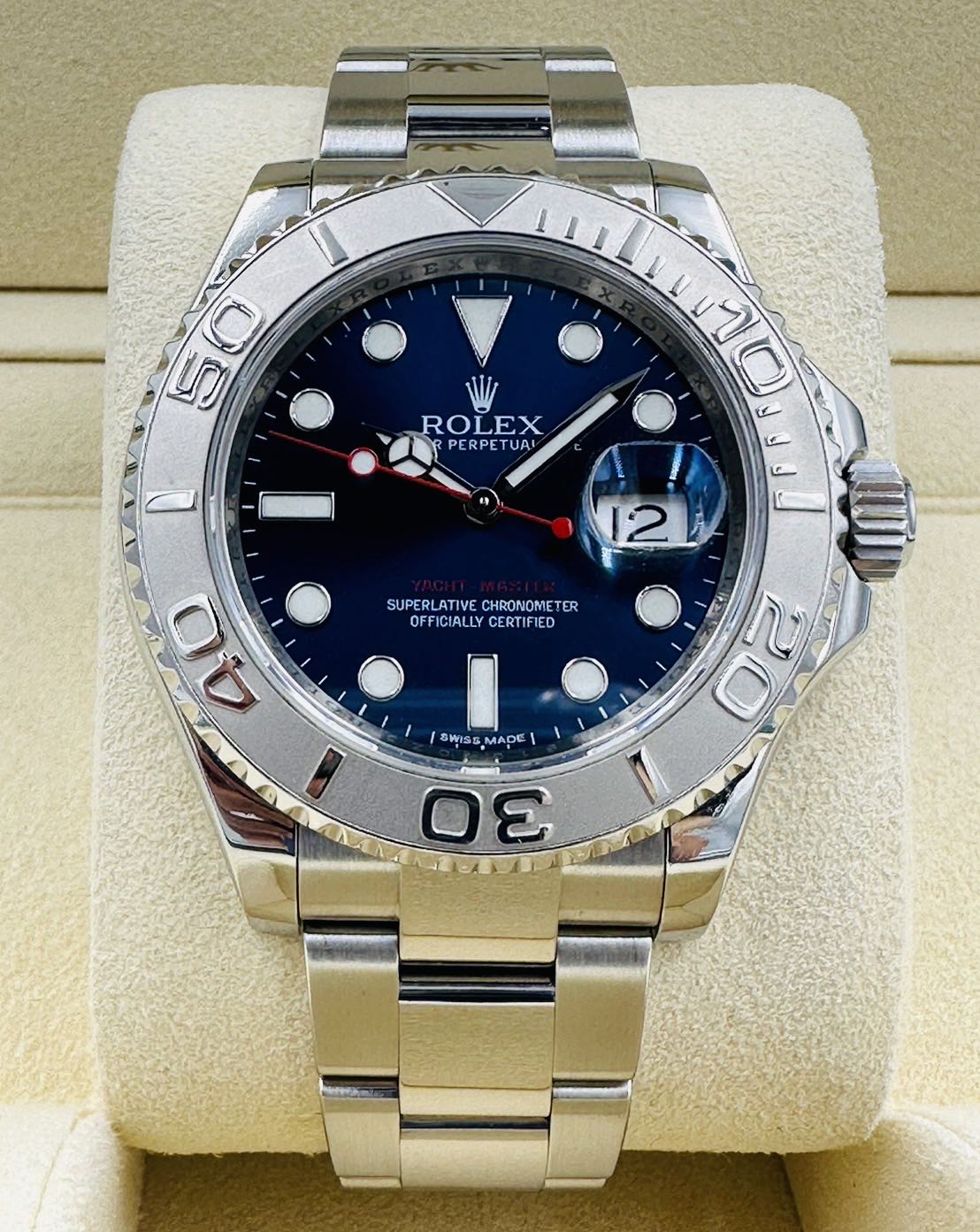 【鐘點站名錶】2017年 保單 Rolex 勞力士 116622 藍面 遊艇 Yacht-Master 亮藍色面盤