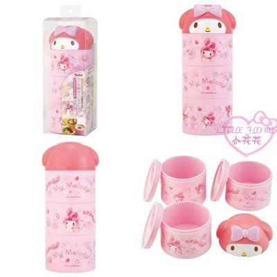 ♥小花花日本精品♥Hello Kitty 美樂蒂 三層造型保鮮便當盒~3