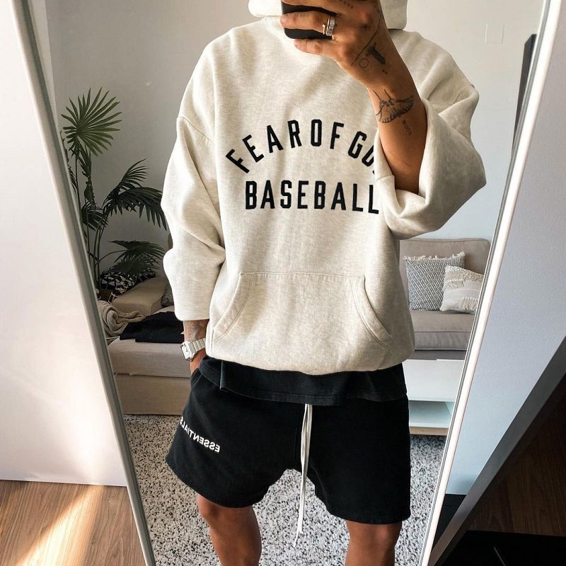 潮牌kin-FEAR OF GOD FOG 7TH BASEBALL HOODIE 第七季主線長袖連帽T恤 