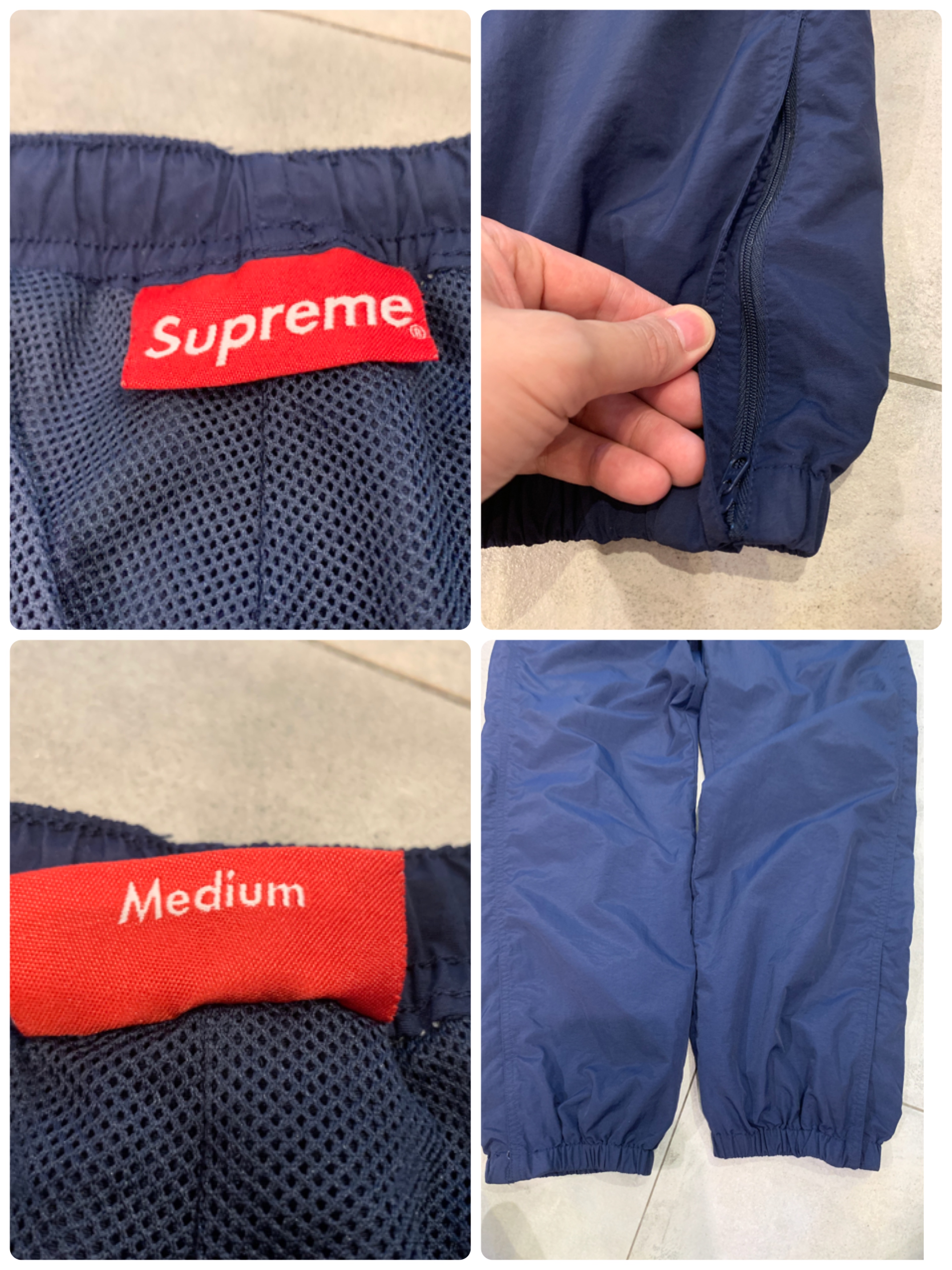 專櫃正品Supreme Arc Track Pants logo 深藍色尼龍質料長褲( M