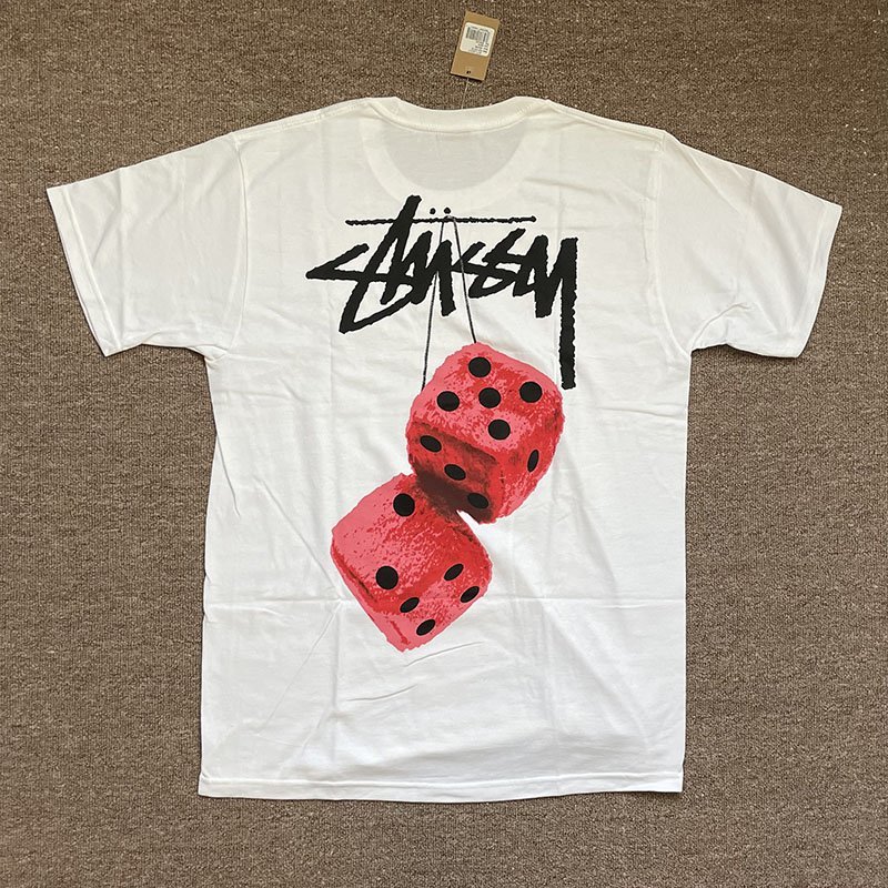 熱賣精選】現貨STUSSY FUZZY DICE TEE毛絨立體骰子色子情侶短袖T恤22SS