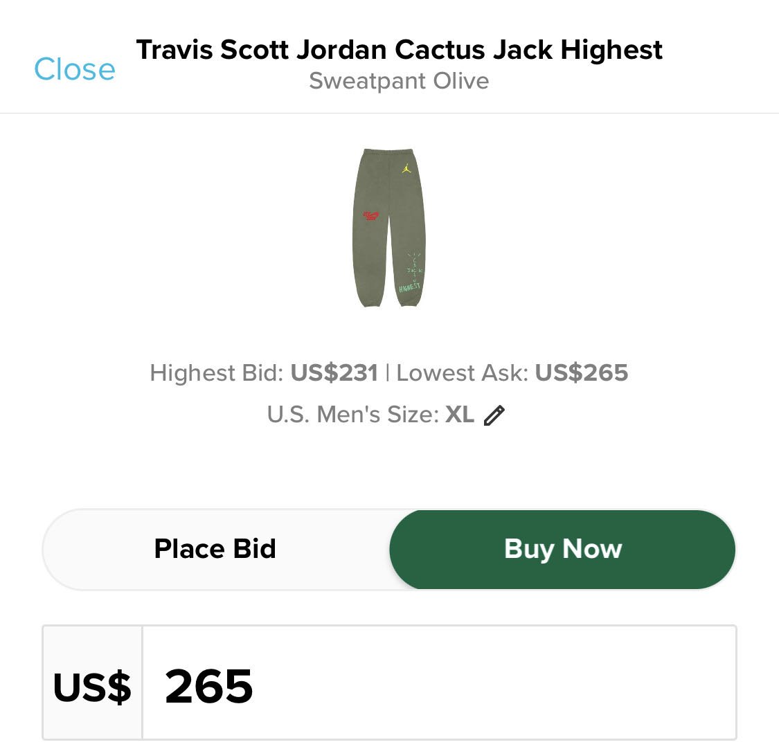 CACTUS JACK JORDAN HIGHEST SWEATPANTS-