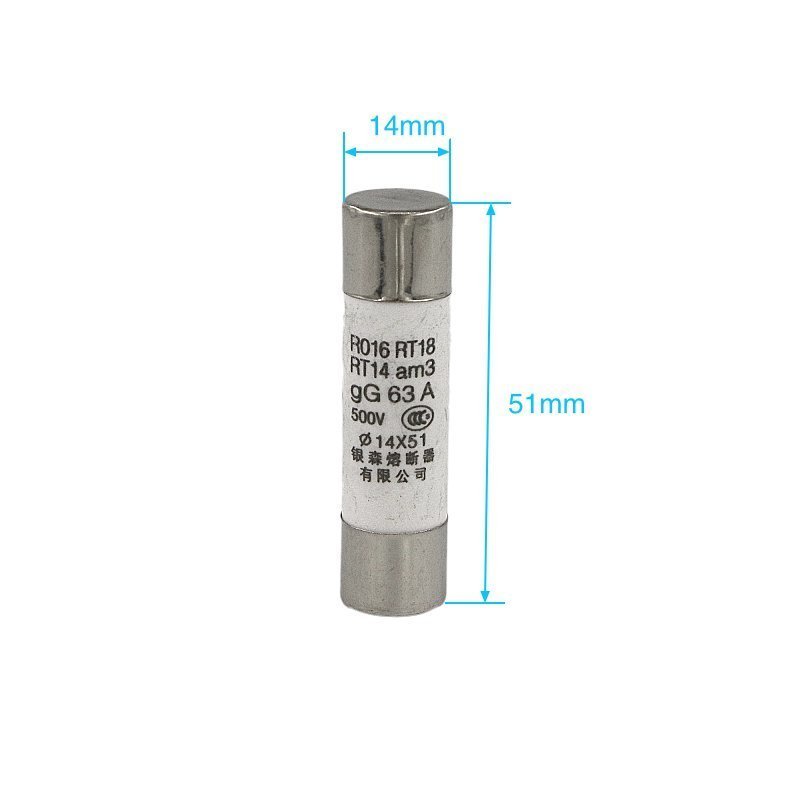 優選好貨 銀森RO16熔斷器14X51陶瓷保險管R016保險絲RT28-63熔芯40 63A500V 滿減折扣碼