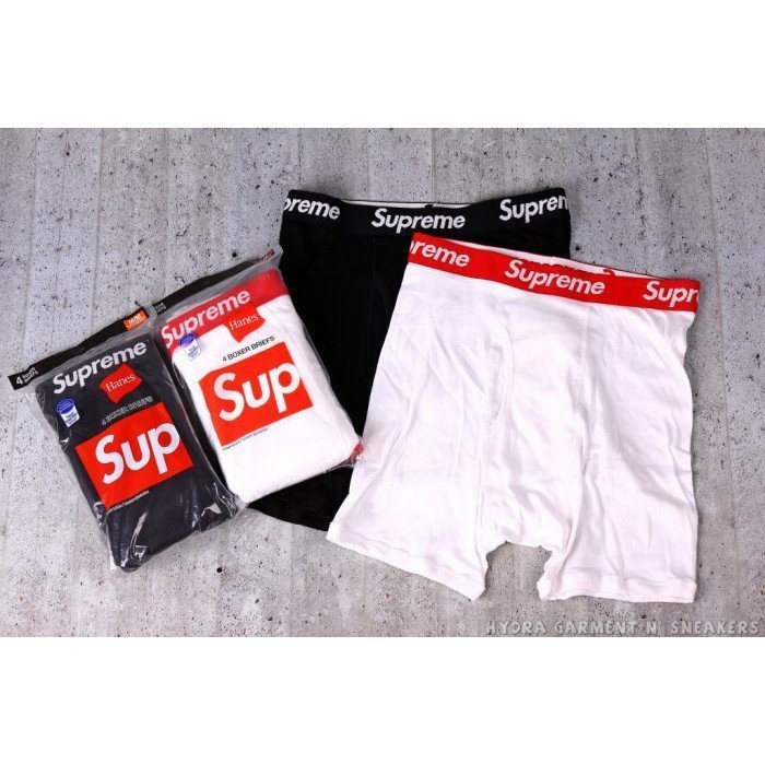 美國鞋校】現貨Supreme x Hanes Boxer Briefs 內褲黑/白4件1組| Yahoo