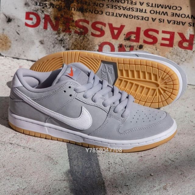 Nike SB Dunk Low Grey Gum 灰生膠白勾滑板鞋DV5464-001 男鞋| Yahoo