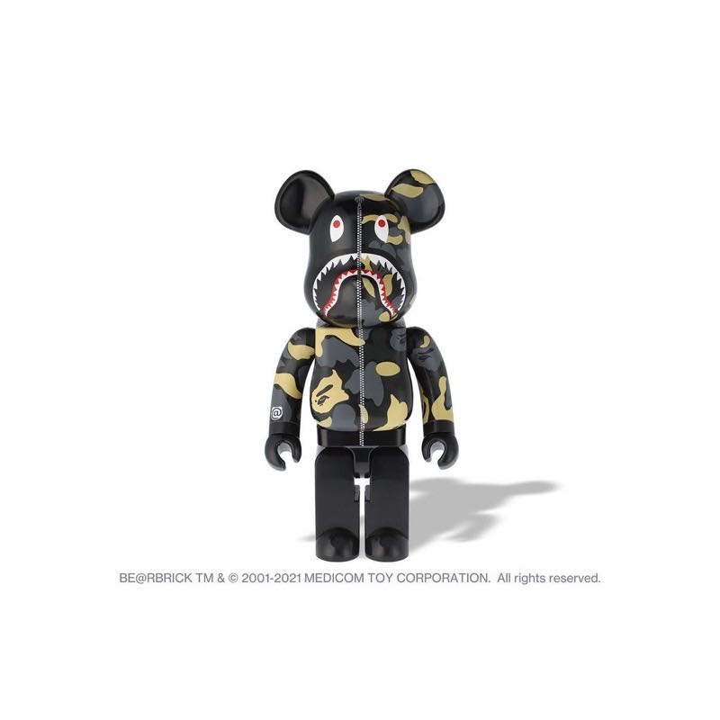 Be@rbrick x BAPE Madison 1000% 紐約限定鯊魚熊聯名迷彩公仔