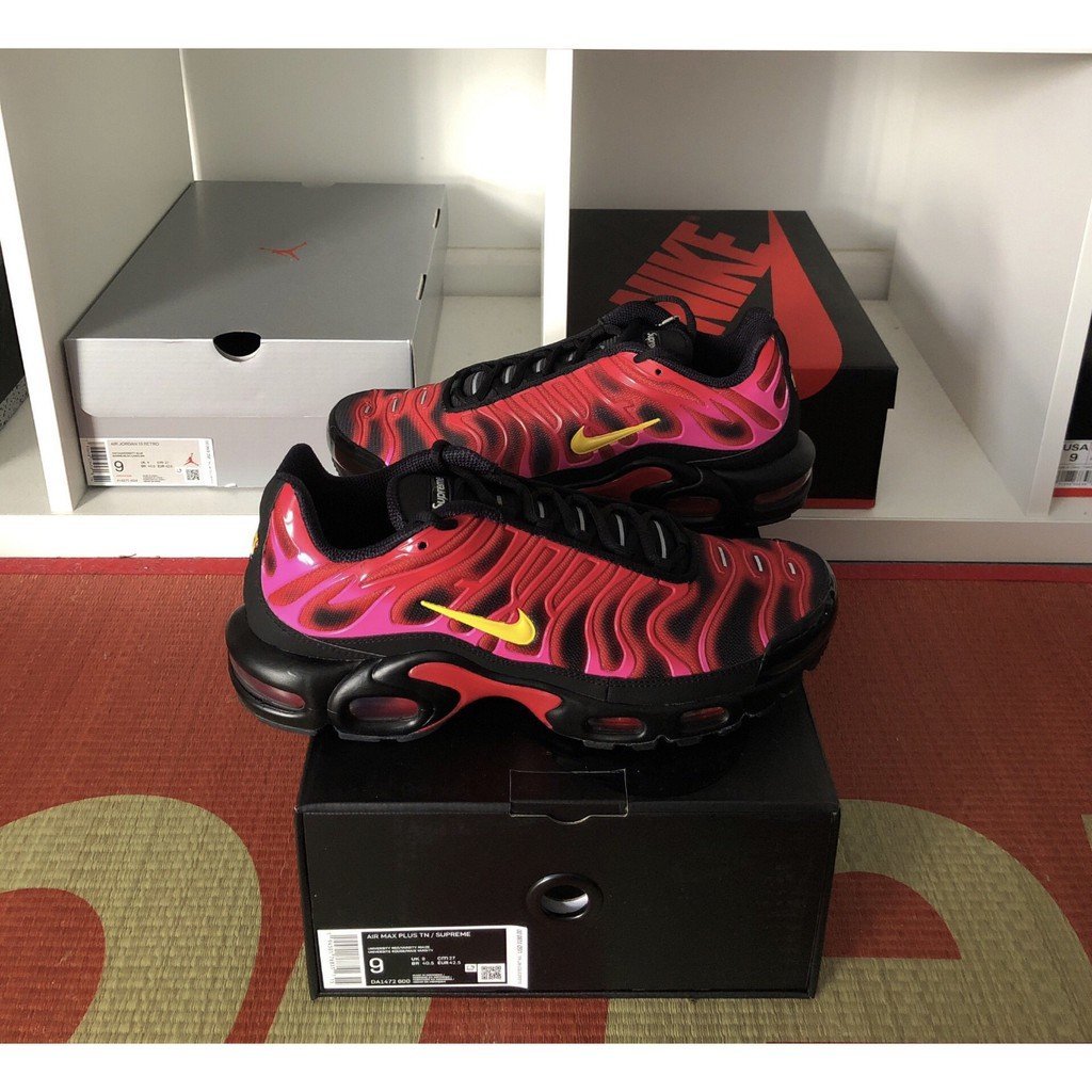 正品】全新Supreme x Nike Air Max Plus 綠橘休閒運動DA1472-300