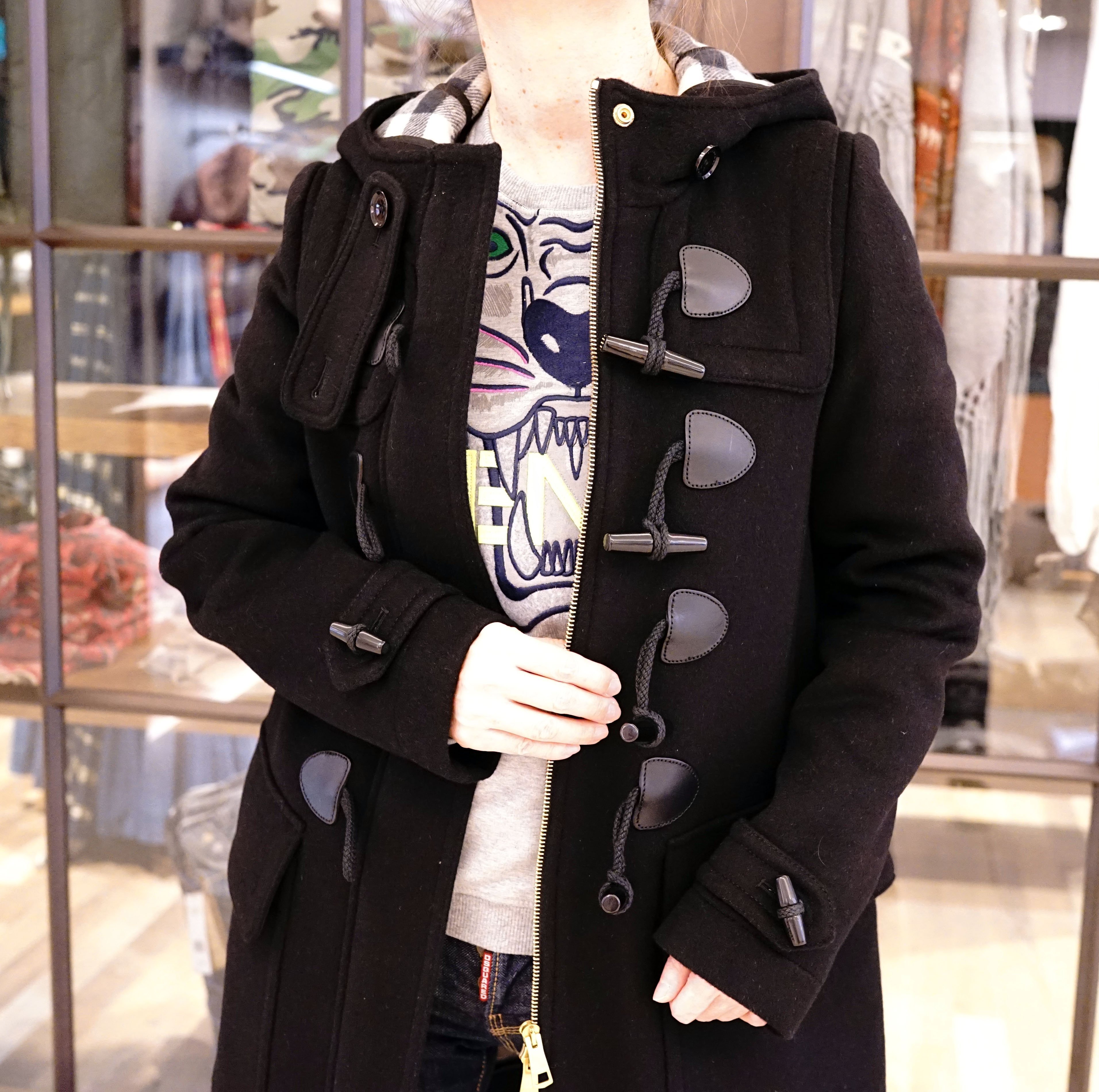 COCO 精品專賣】Burberry Wool-felt duffle coat 4 扣牛角毛外套黑現貨