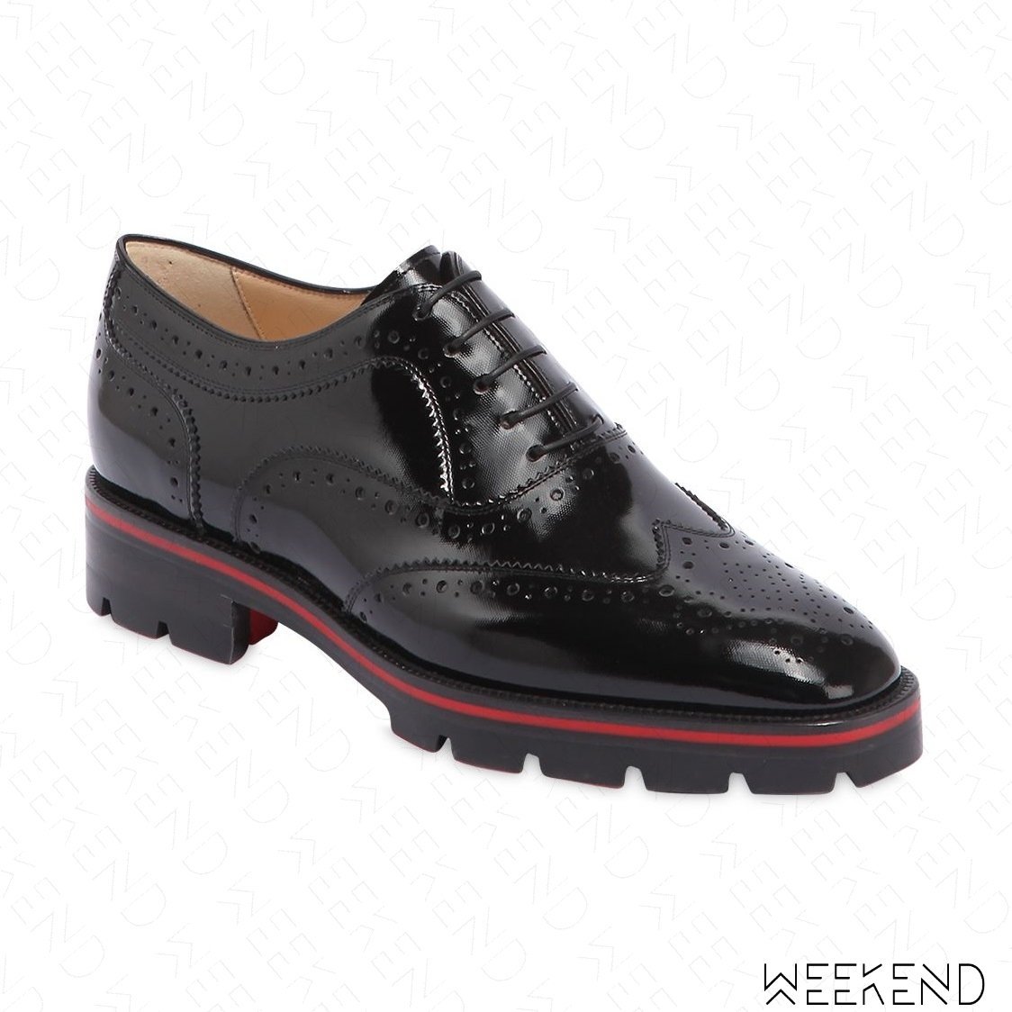 WEEKEND】 LOUBOUTIN Brogue 皮革 黑色 皮鞋 紅底鞋 Yahoo奇摩拍賣