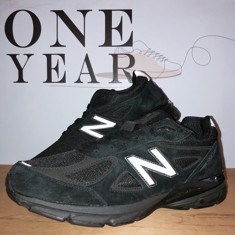 NEW BALANCE NB 990 V4 美國製黑全黑麂皮復古反光M990BB4 慢跑鞋