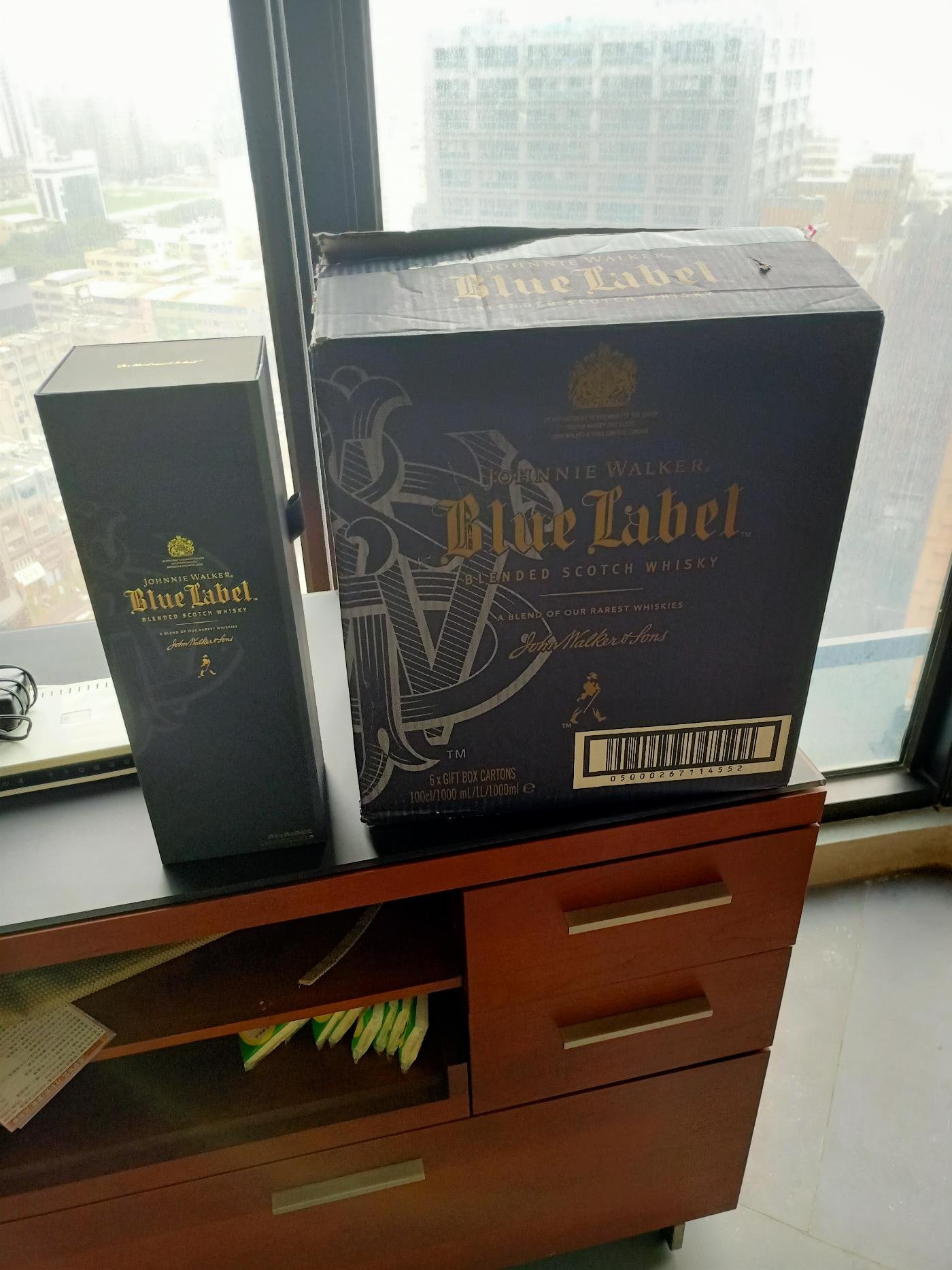 Johnnie Walker 空酒瓶 Blue Label 約翰走路藍標 硬盒裝 空盒 空瓶麥卡倫