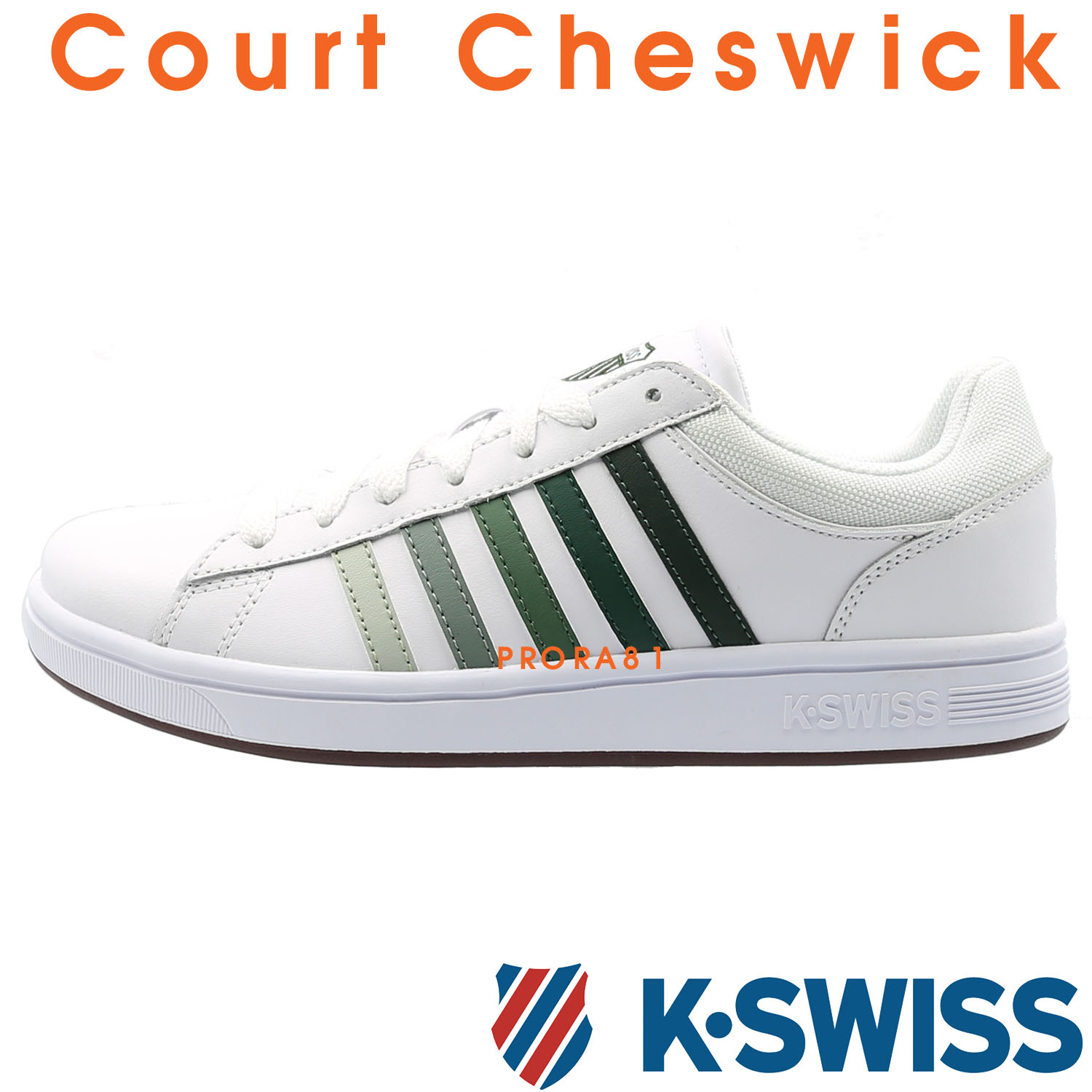 鞋大王K-SWISS 06154-159 白×綠漸層 Court Winston 皮質休閒鞋 / 耐穿 / 140K