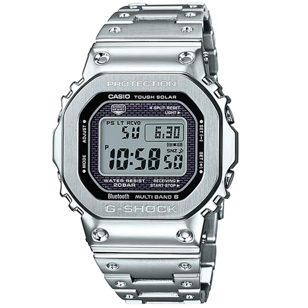 CASIO 卡西歐 G-SHOCK 全金屬 太陽能 電波藍牙多功能腕錶(GMW-B5000D-1)