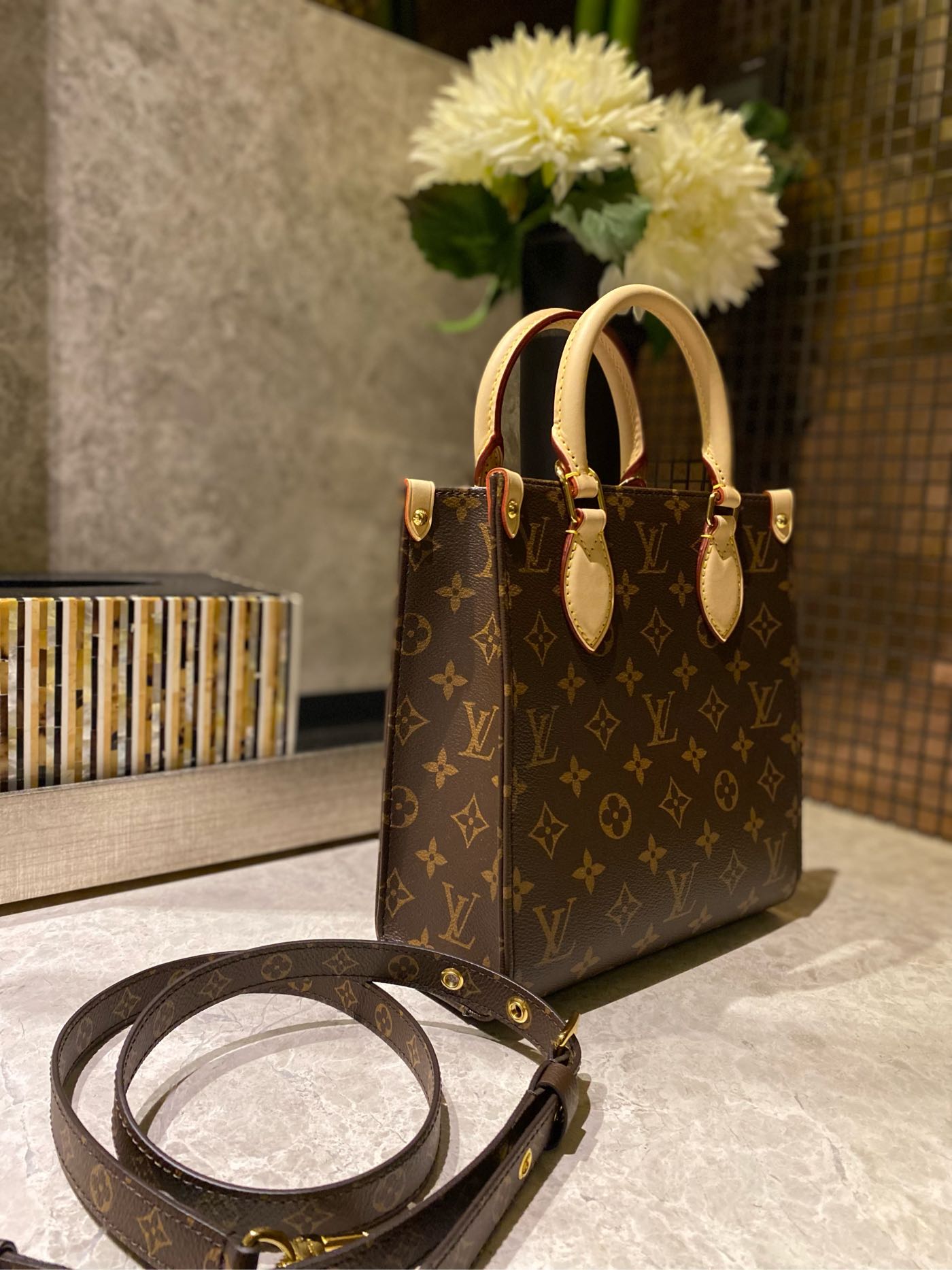 LOUIS VUITTON Sac Plat BB M45847 2way Monogram 230925N