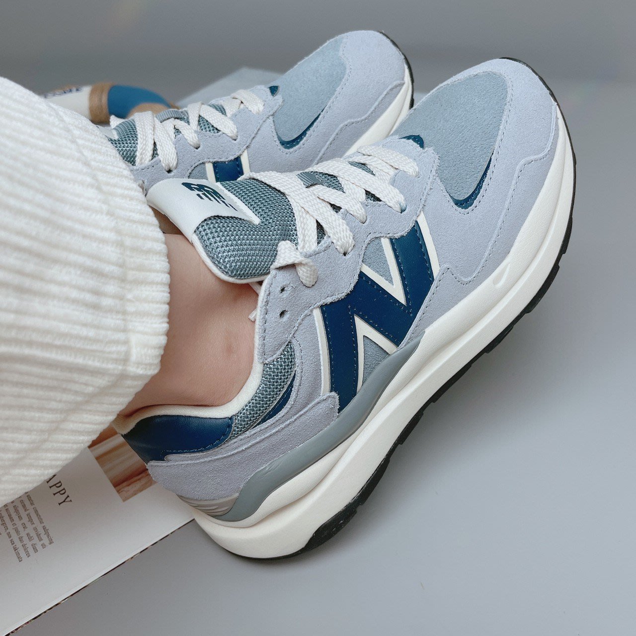 Luxury】現貨New Balance 57/40 5740 厚底水藍漸層藍增高鞋新款老爹鞋