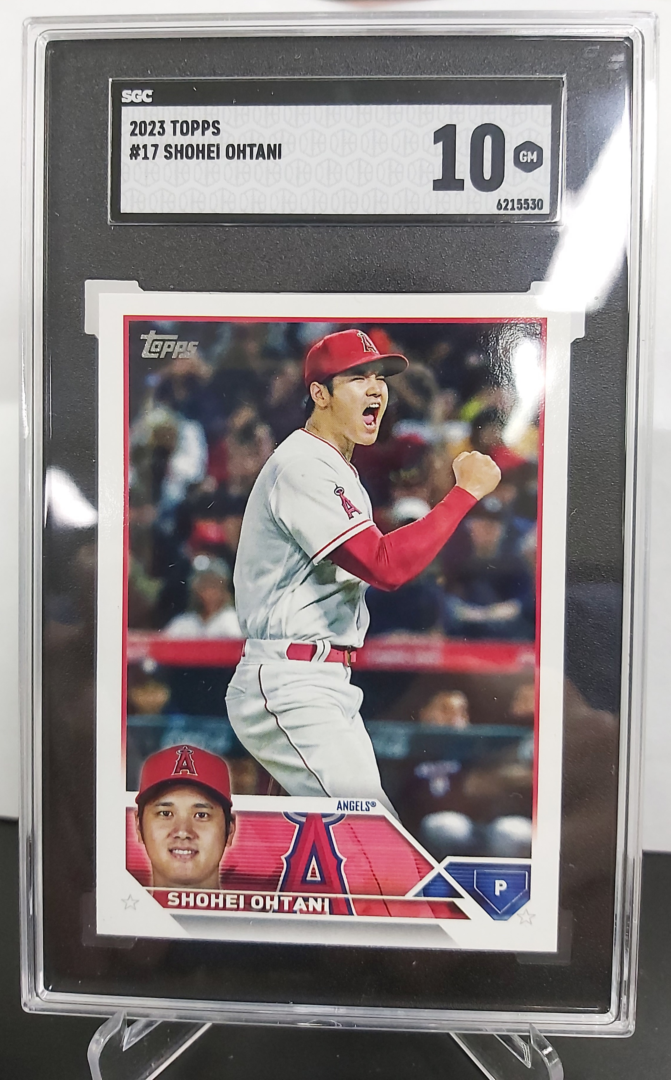 大谷翔平鑑定卡SGC 10 完美鑑定2023 Topps MLB 洛杉磯天使#17 卡號同背