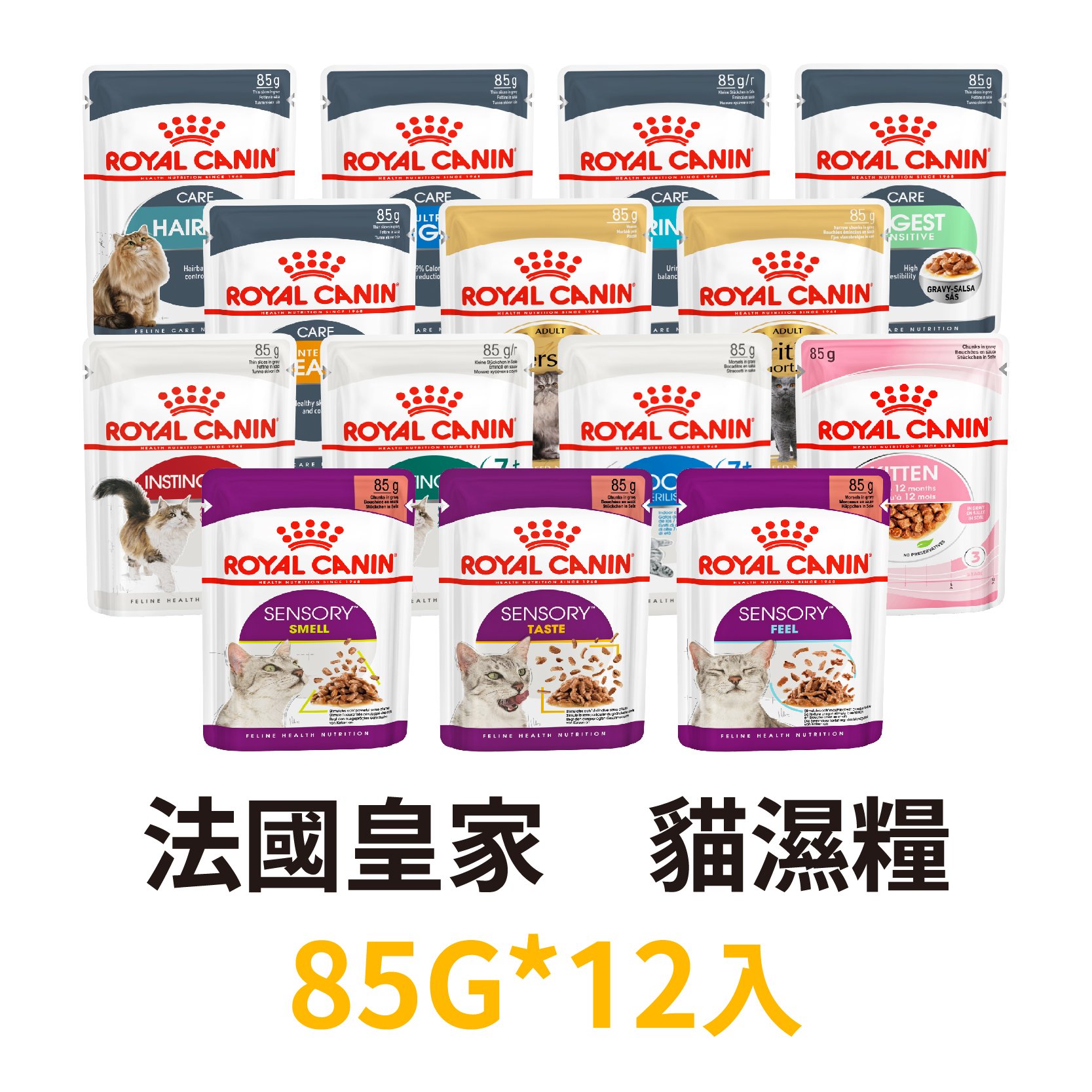 12入整盒出貨 ✪第一便宜✪ 皇家 貓濕糧 85G 貓用濕糧 / 皇家濕糧 / 貓飼料 / 貓餐包 / 貓