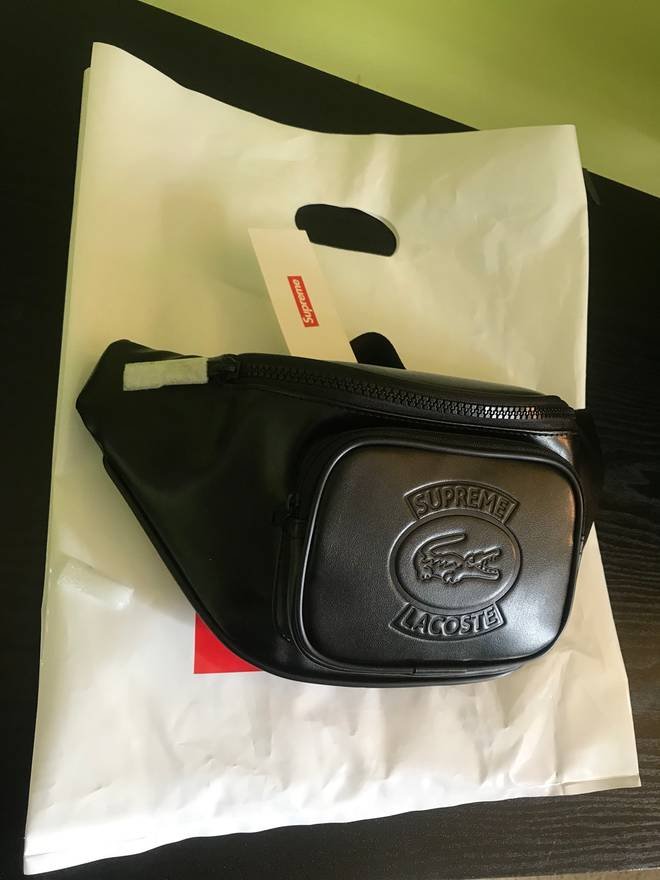 SUPREME X LACOSTE 2018SS week 9 waist bag 紅黑白皆有皮革DOPE