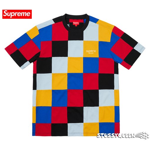 超搶手】全新正品2018 FW 秋冬Supreme Patchwork Pique Tee 撞色拼接T