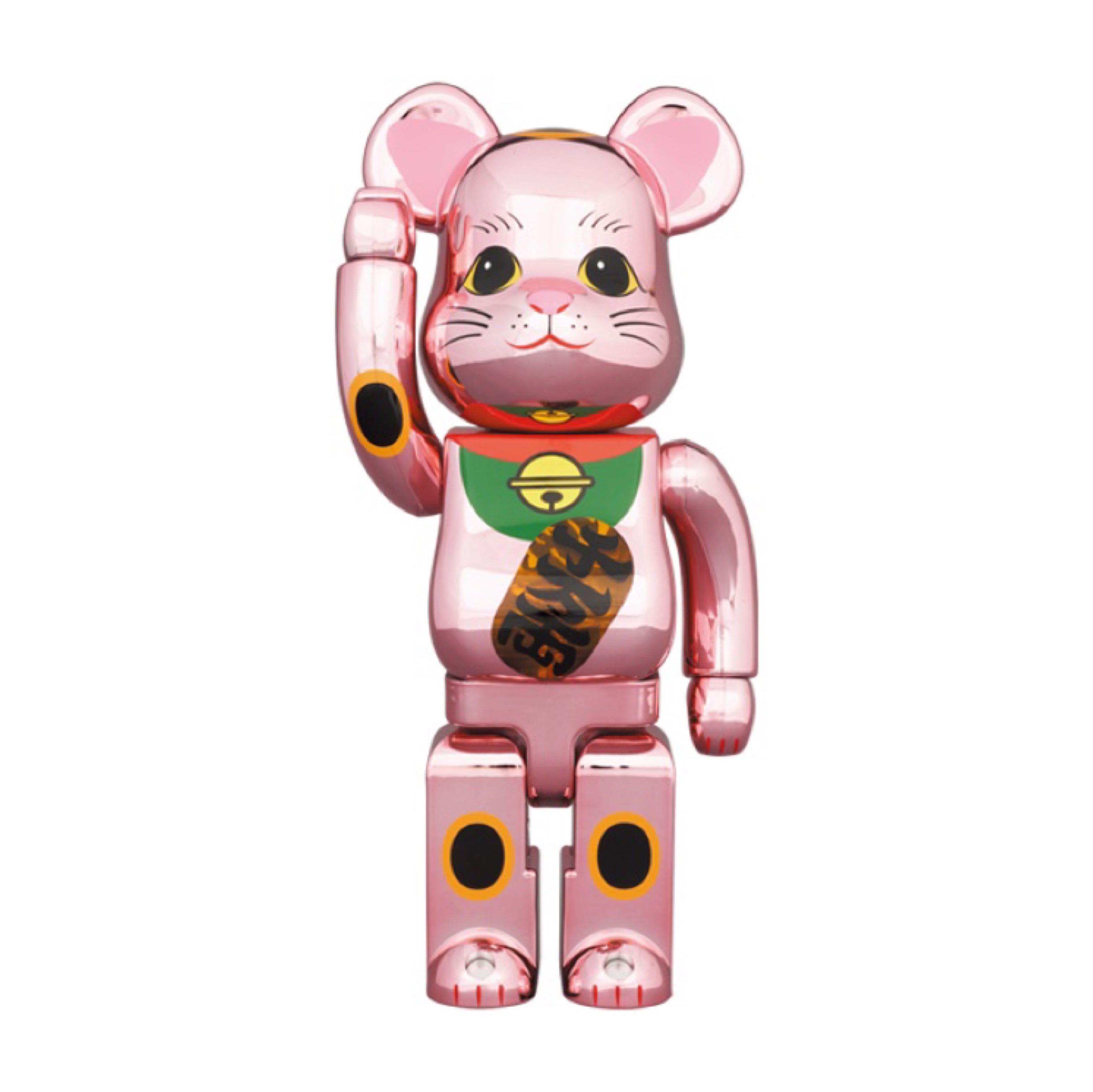 全新Bearbrick 400% 桃金電鍍發光千萬兩招財貓| Yahoo奇摩拍賣