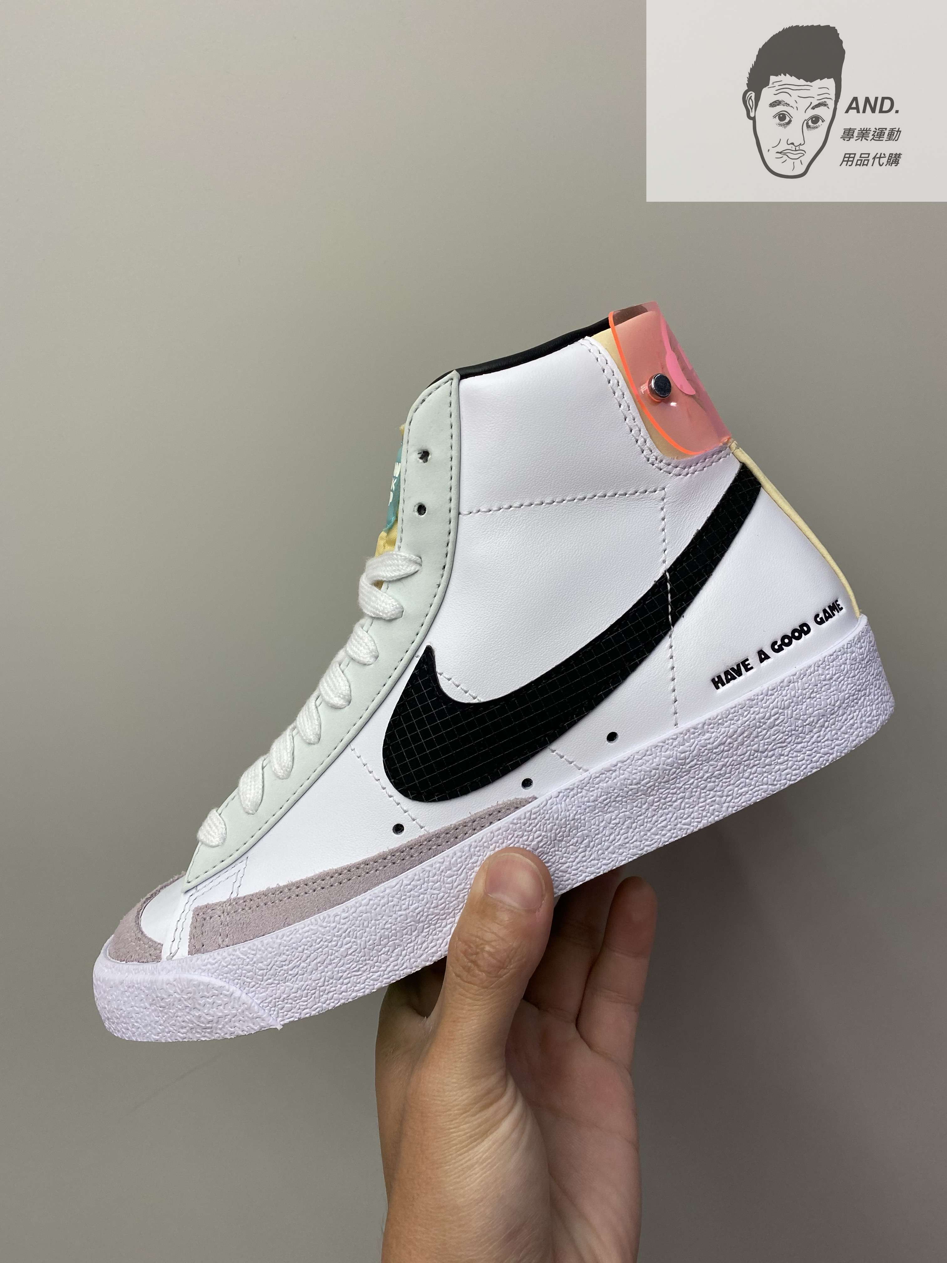 AND.】NIKE W BLAZER MID 77 高筒黑勾電競笑臉白鞋女鞋DO2331-101