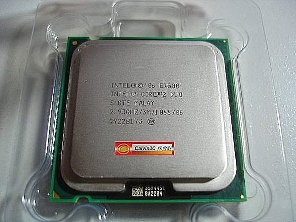 Intel Core2 Duo雙核心E7500 775腳位速度2.93G 外頻1066MHz 快取3M 製程45nm | Yahoo奇摩拍賣