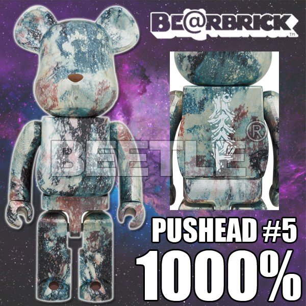 BEETLE BE@RBRICK PUSHEAD #5 大理石龐克藝術家水轉印庫柏力克熊1000