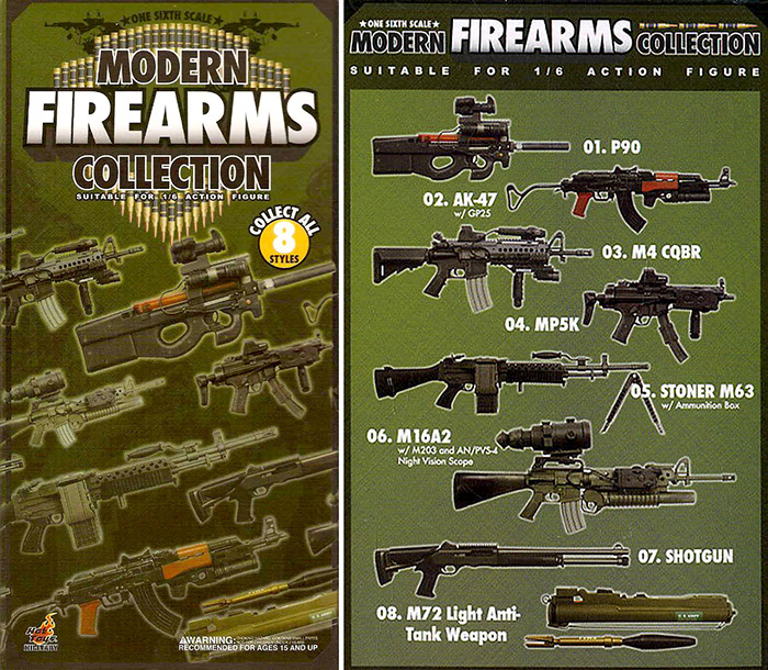 HOT TOYS ~ 1/6 MODERN FIREARMS COLLECTION - 全8種現代槍械12吋兵人