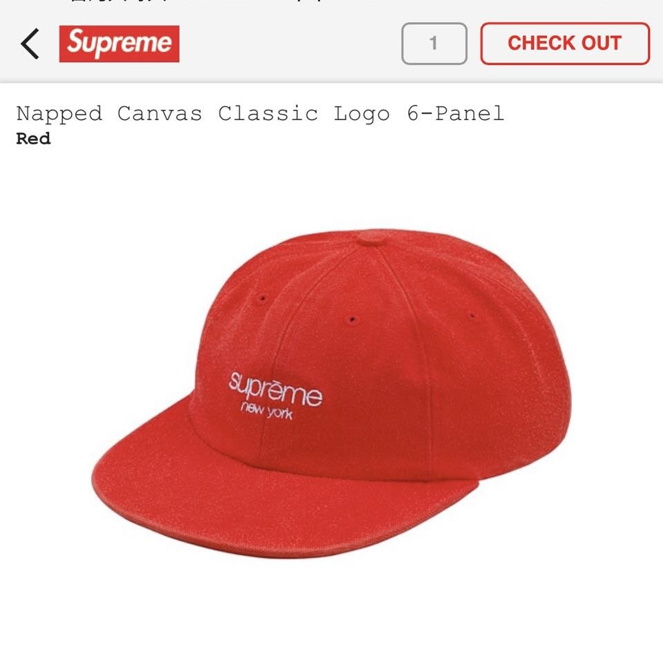 SUPREME Supreme Cap 帽子紅色現貨在台厚布款六分割水洗皮革帶全新正品