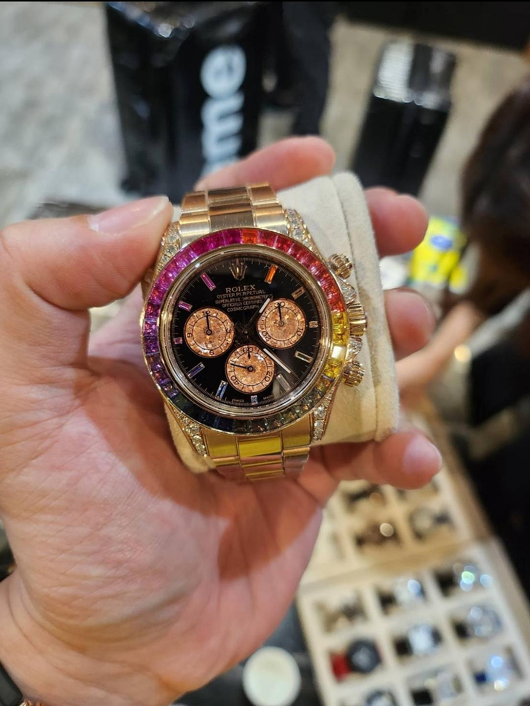 『已交流』#史丹力名錶交流 勞力士 Daytona 迪通拿 ROLEX 116505 玫瑰金 精鑲 彩虹圈 彩寶時標