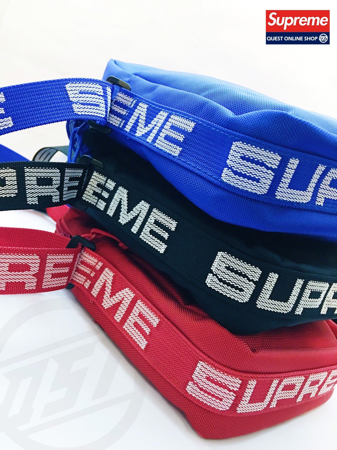 QUEST】現貨SUPREME 44TH SHOULDER BAG 開季新品18SS 側肩包小包藍色