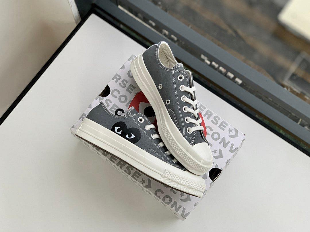 【】CDG X CONVERSE ALL STAR 1970 灰色 低筒 帆布鞋 川久保玲 愛心