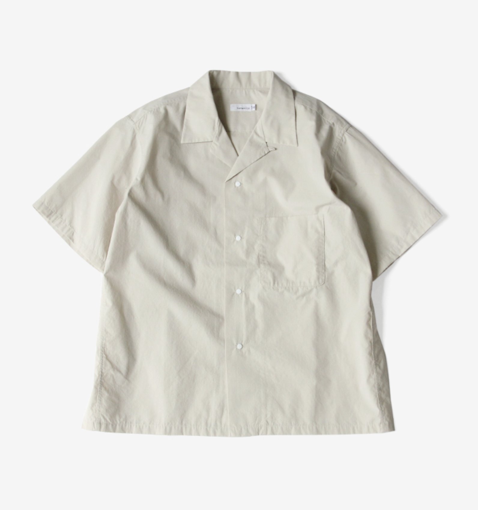 少穿近全新nanamica Open Collar Wind H/S Shirt NA(Natural) L號