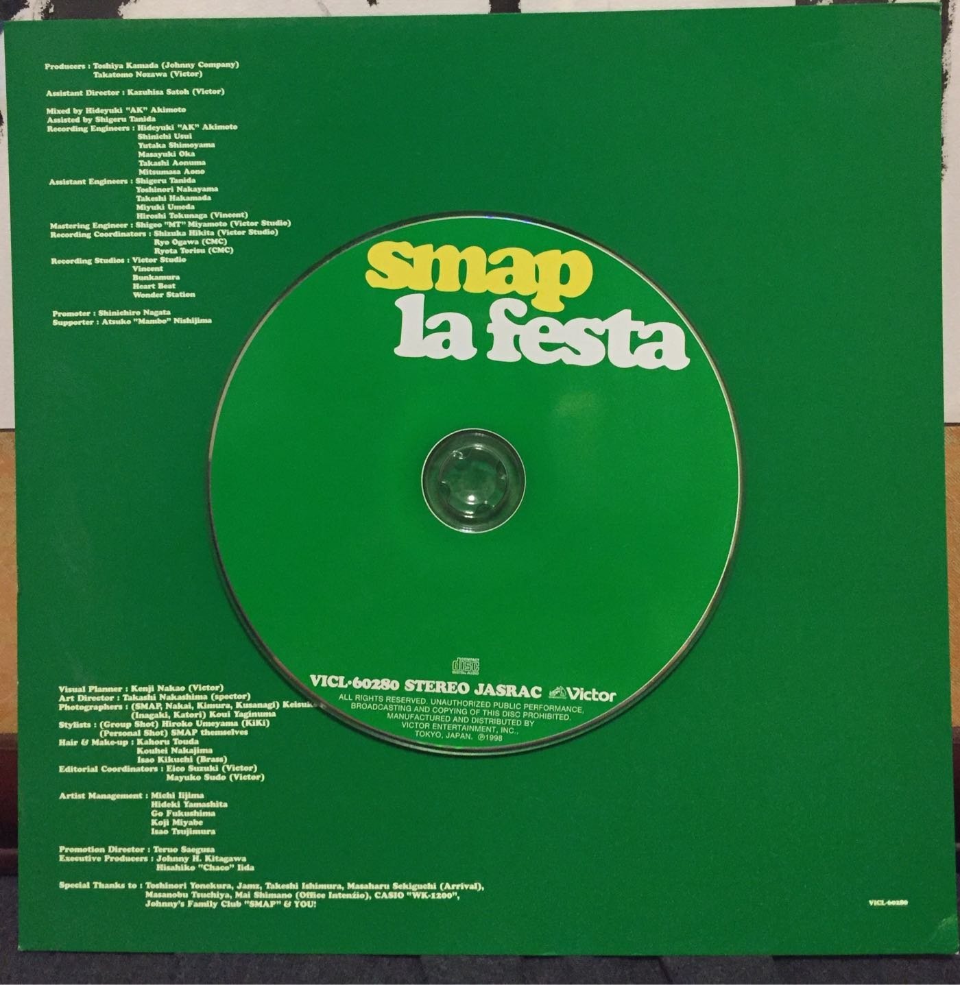 Smap 迷你獨唱專輯 La Festa 1998年發行 Yahoo奇摩拍賣