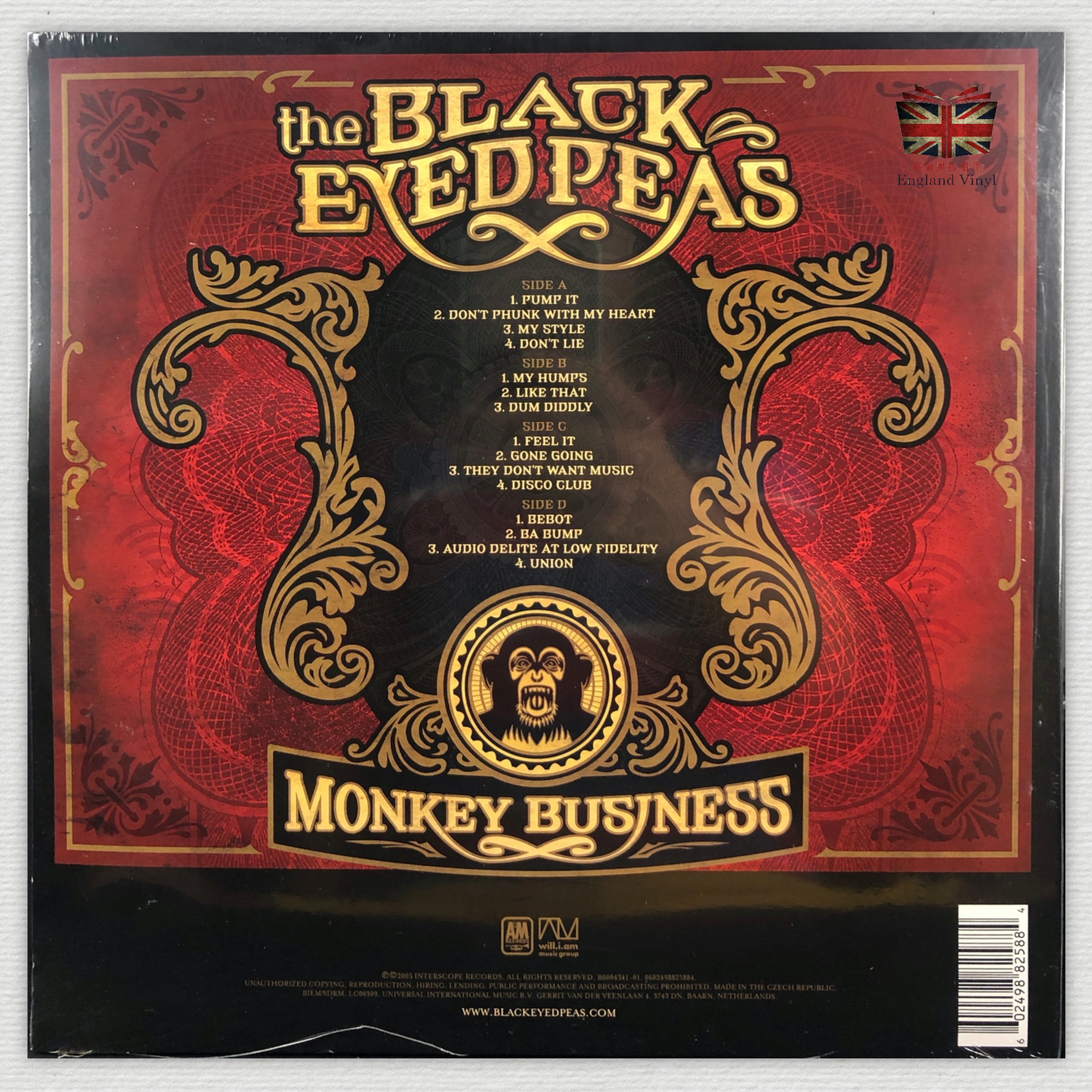 英倫黑膠唱片Vinyl LP] 黑眼豆豆合唱團/黑色猴門企業Monkey Business