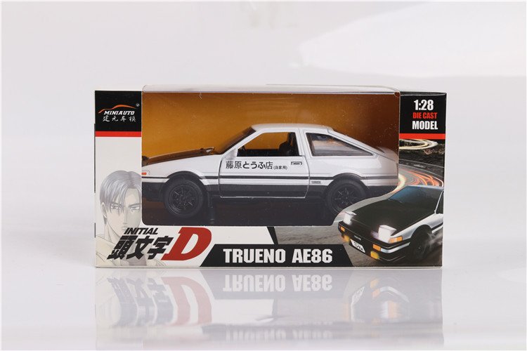 建元 頭文字D藤原豐田TOYOTA AE86仿真車模4開門1:32聲光迴力模型車