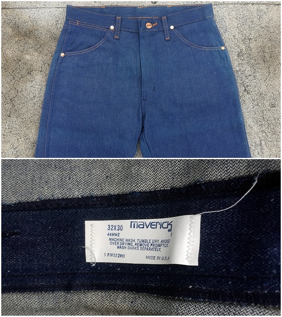 西方不敗全新絕版美國製原版Maverick 44MWZ經典直筒牛仔褲拉鍊原色14OZ 