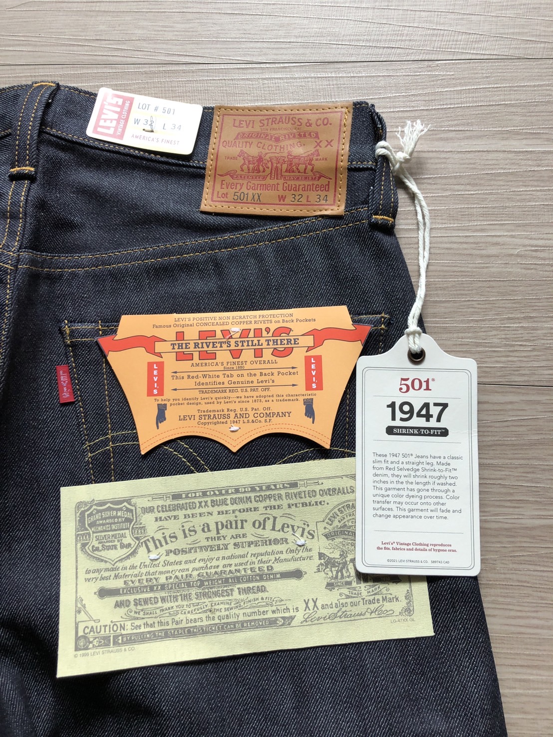 Levi's 501xx 47501 - 0117 w30 L34 米国製 濃紺 - デニム/ジーンズ