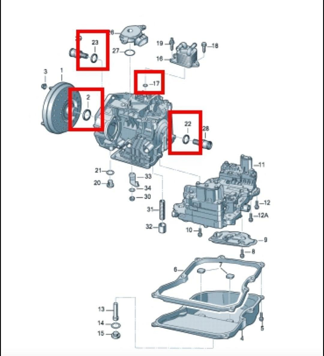 VW AUDI SKODA GOLF TIGUAN FABIA RAPID  A3 09G自手排變速箱 油封組 原廠件 歐洲產