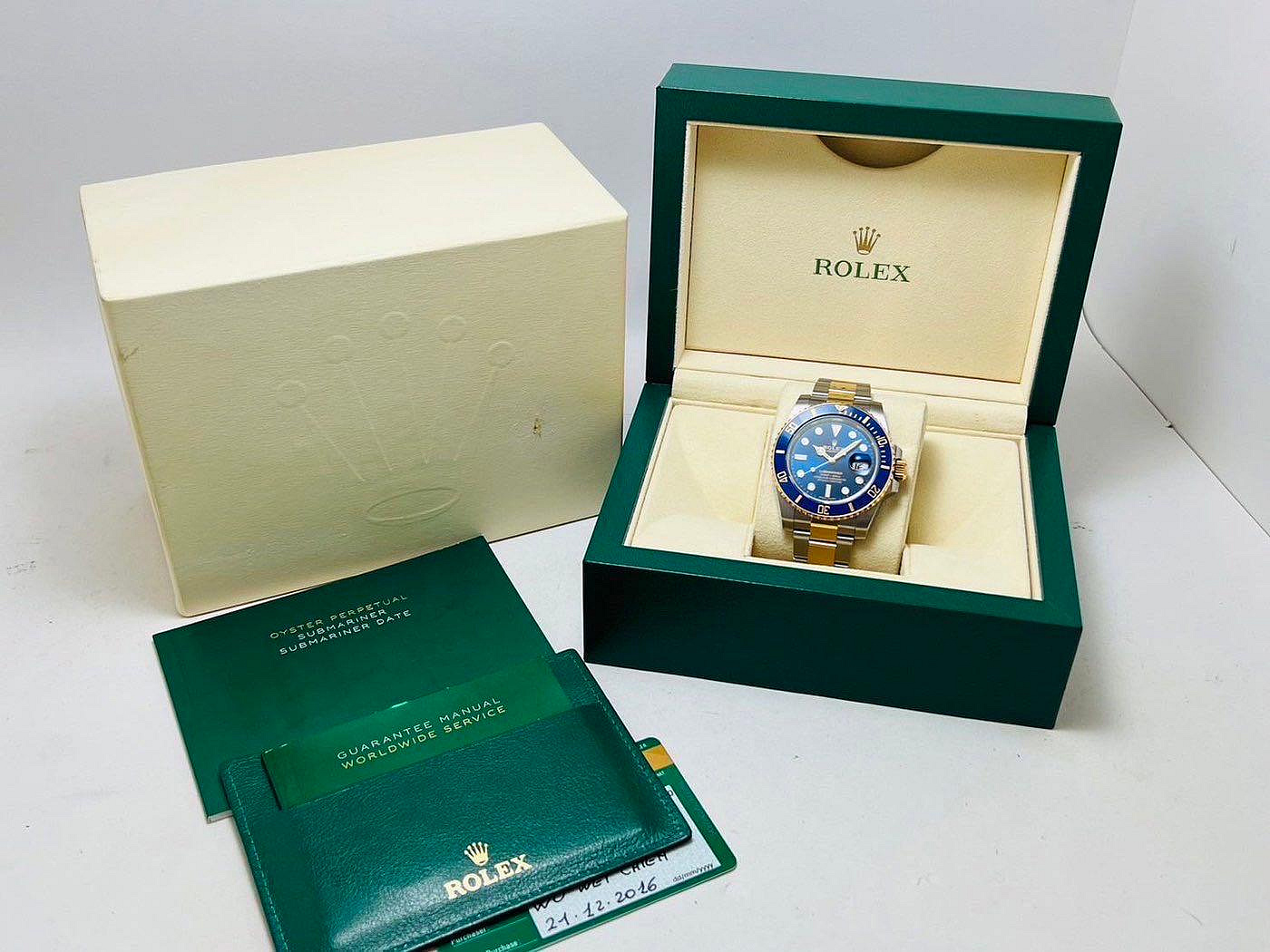 【黃忠政名錶】 勞力士 Rolex 116613LB submariner 陶瓷框 半金藍水鬼 已整理如新 附原廠2016保卡及錶盒