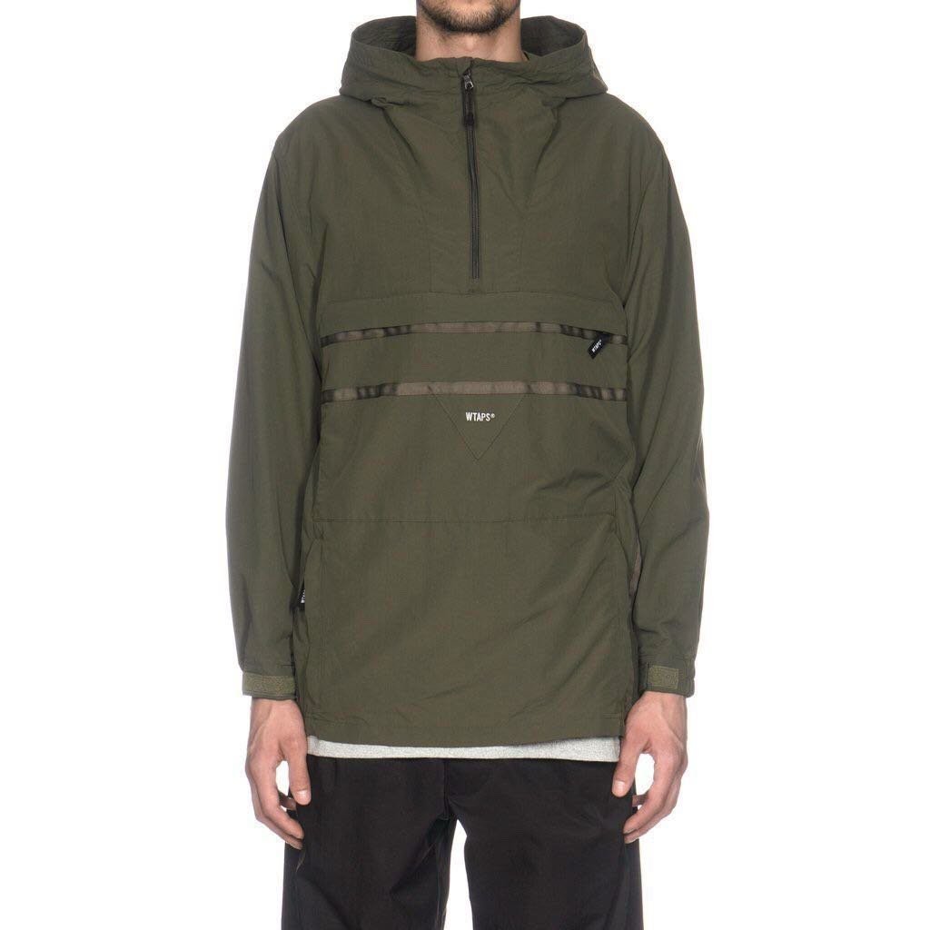 Wtaps design 18 AW SBS JACKET NYLON TUSSAH 綠色連帽衝鋒衣| Yahoo