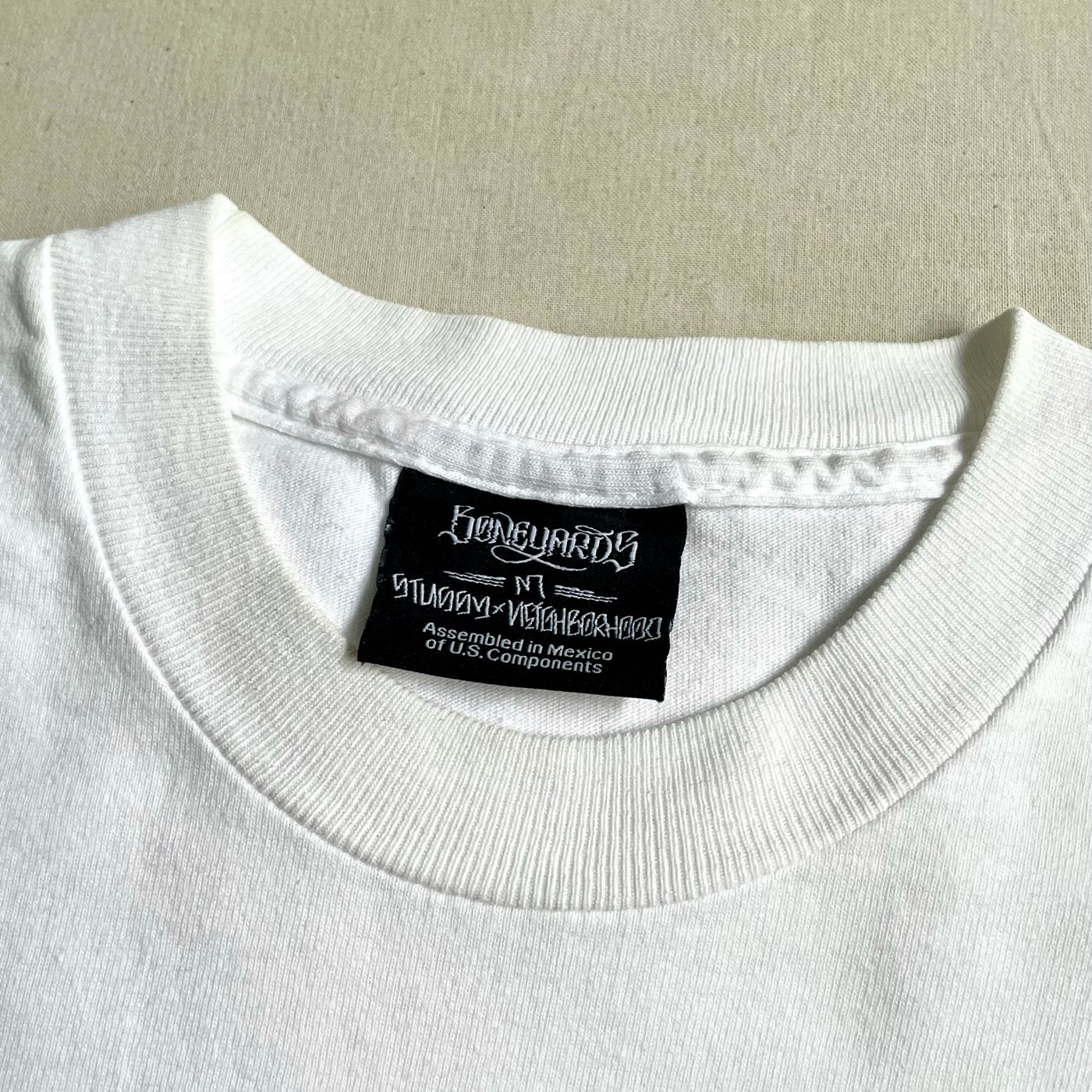 美國經典Stussy x Neighborhood Boneyards 草寫字體聯名短Tee vintage