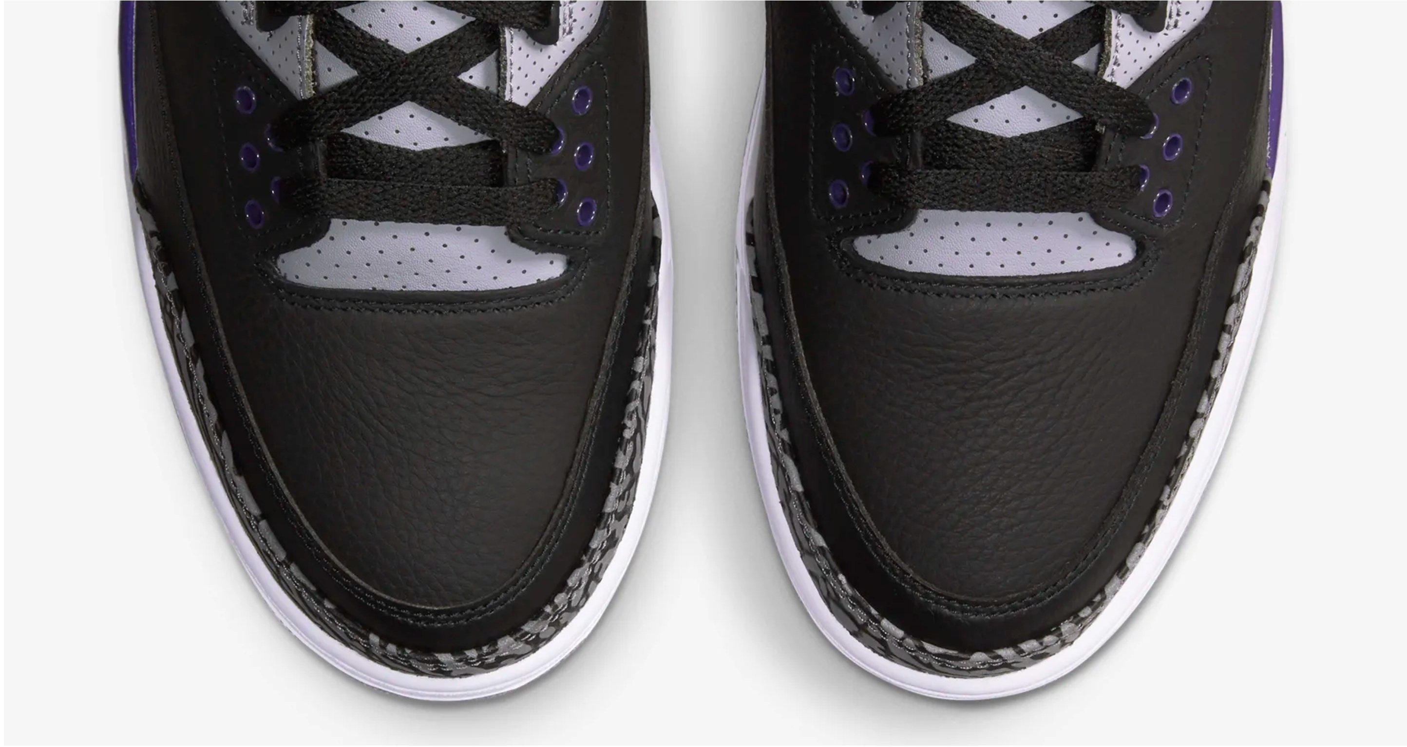 Nike Air Jordan 3 Court Purple 黑紫爆裂紋鳳凰城太陽配色。太陽選物