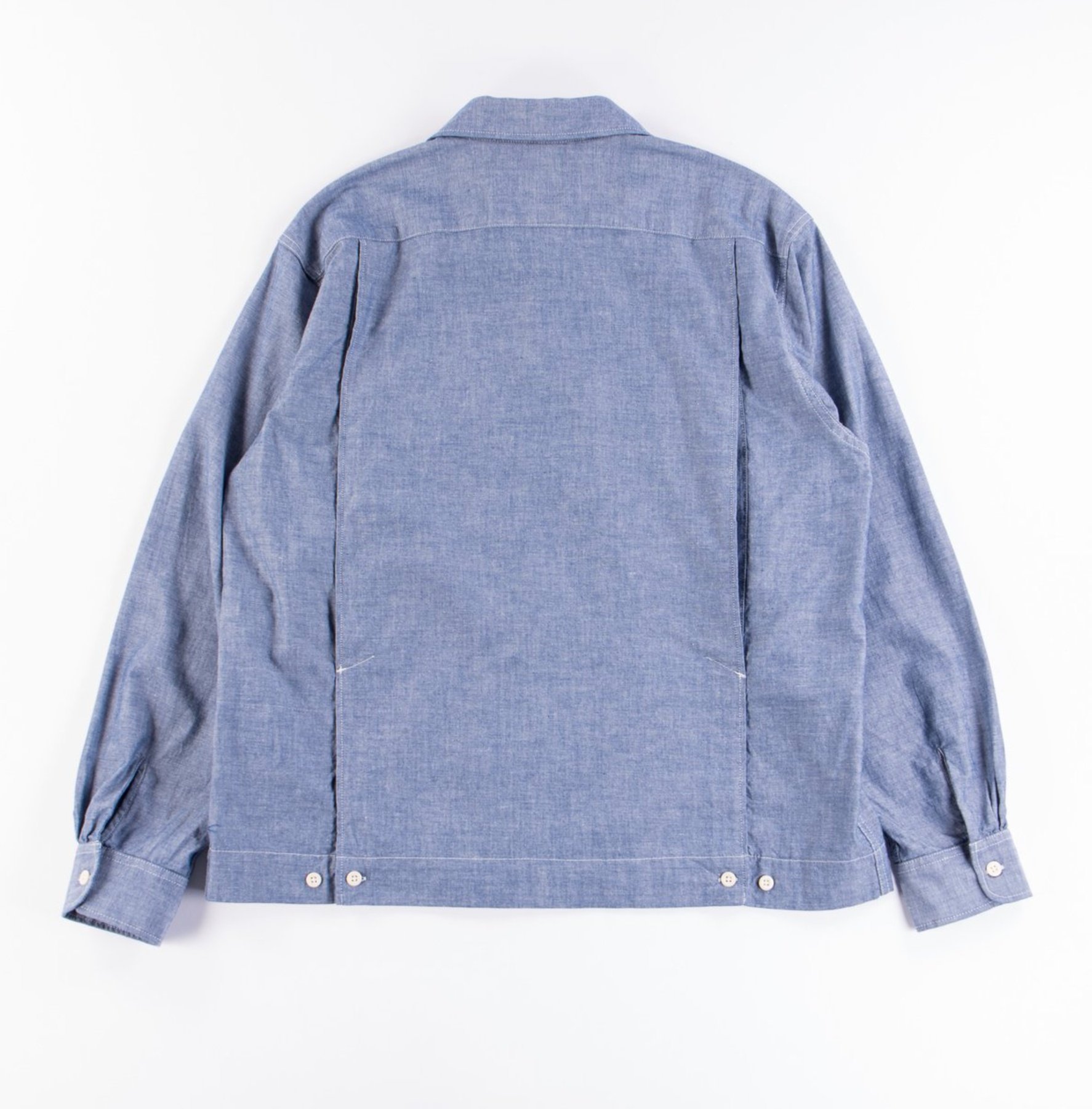 21SS ENGINEERED GARMENTS BLUE COTTON CHAMBRAY BOWLING SIZE:M